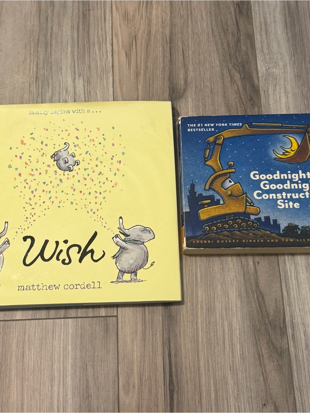 “Wish” & “Goodnight, Goodnight, Construction Site” children’s book set of 2